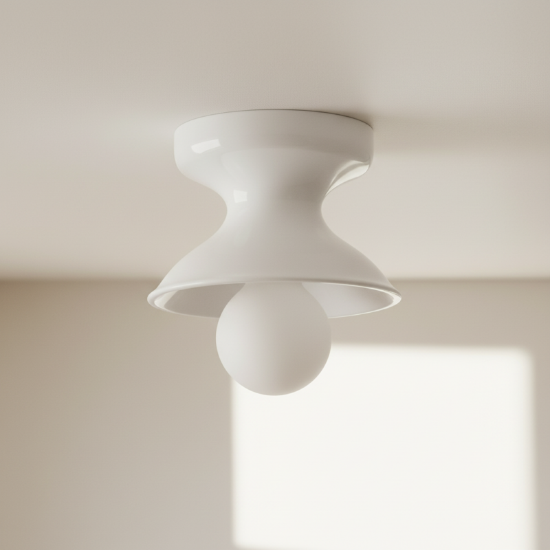 Lunavel Modern Ceramic Surface Mount Ceiling Light Fixture
