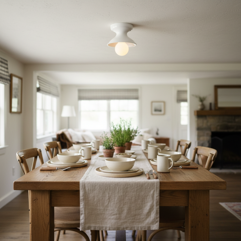 Lunavel Modern Ceramic Surface Mount Ceiling Light Fixture