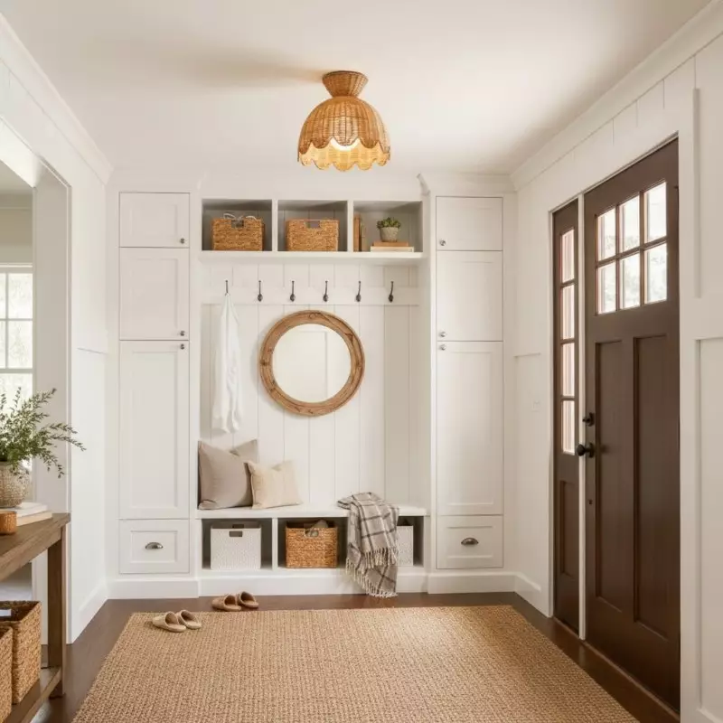 Robin Boho Style Woven Rattan Flower Ceiling Light