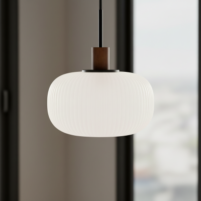 Aetheryn Nordic Ribbed Glass Pendant Lamp