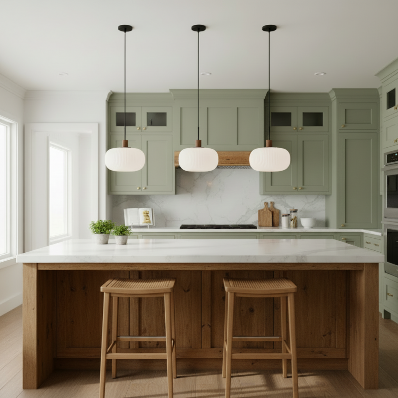 Aetheryn Nordic Ribbed Glass Pendant Lamp