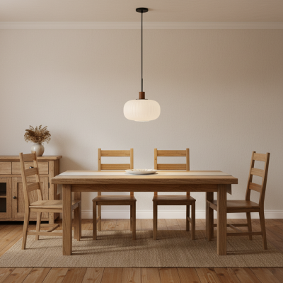 Aetheryn Nordic Ribbed Glass Pendant Lamp