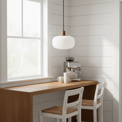 Aetheryn Nordic Ribbed Glass Pendant Lamp