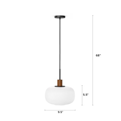 Aetheryn Nordic Ribbed Glass Pendant Lamp