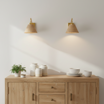 Syloria Modern Adjustable Rattan Wall Light