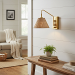 Syloria Modern Adjustable Rattan Wall Light