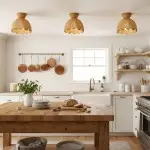 Robin Boho Style Woven Rattan Flower Ceiling Light