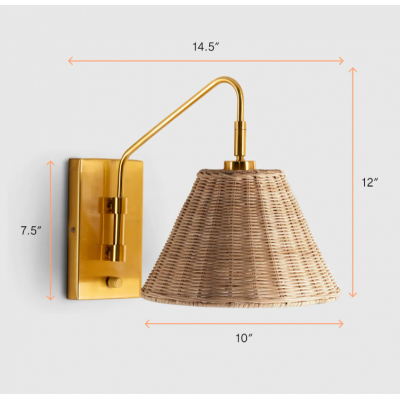 Syloria Modern Adjustable Rattan Wall Light