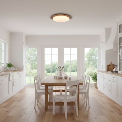 Zephyriel Nordic LED Walnut Pebble Ceiling Light