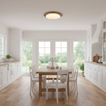 Zephyriel Nordic LED Walnut Pebble Ceiling Light