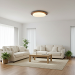 Zephyriel Nordic LED Walnut Pebble Ceiling Light