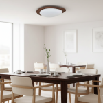 Zephyriel Nordic LED Walnut Pebble Ceiling Light