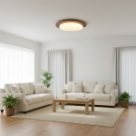 Zephyriel Nordic LED Walnut Pebble Ceiling Light