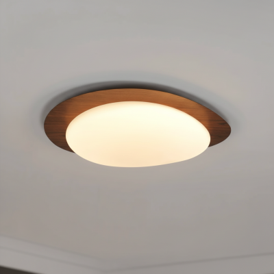 Zephyriel Nordic LED Walnut Pebble Ceiling Light