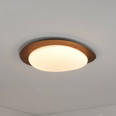 Zephyriel Nordic LED Walnut Pebble Ceiling Light