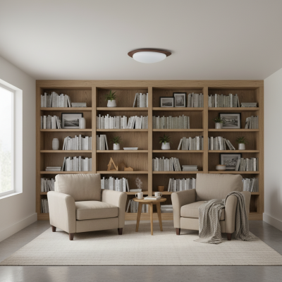 Zephyriel Nordic LED Walnut Pebble Ceiling Light