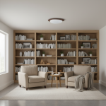 Zephyriel Nordic LED Walnut Pebble Ceiling Light