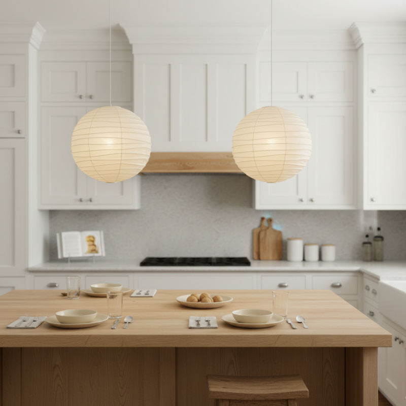 Ondrell Wabi-Sabi  Paper Round Pendant Light