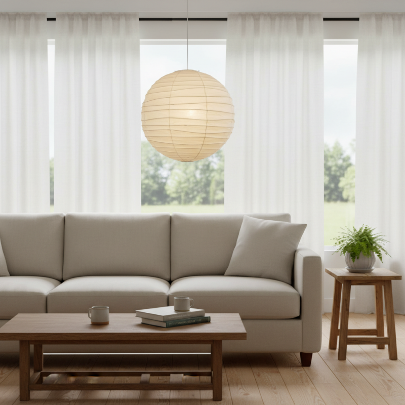 Ondrell Wabi-Sabi  Paper Round Pendant Light