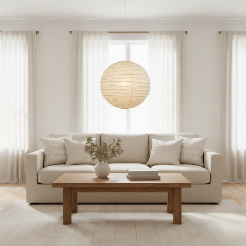 Ondrell Wabi-Sabi  Paper Round Pendant Light