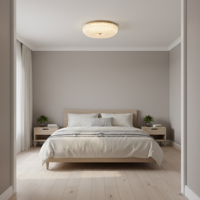 Caladri French Round Ripple LED Glass Ceiling Light