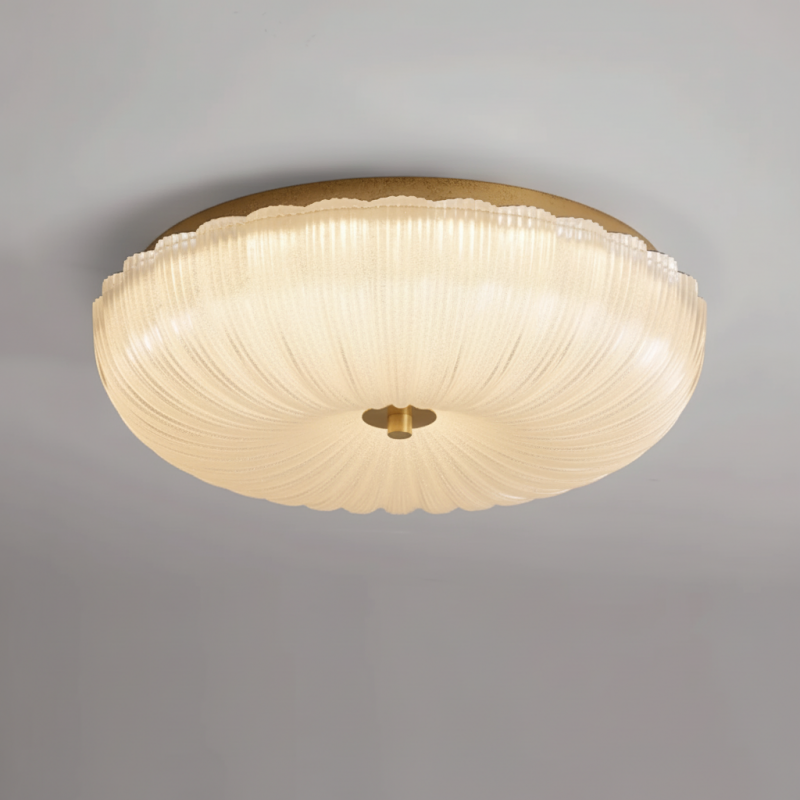 Caladri French Round Ripple LED Glass Ceiling Light