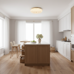 Caladri French Round Ripple LED Glass Ceiling Light