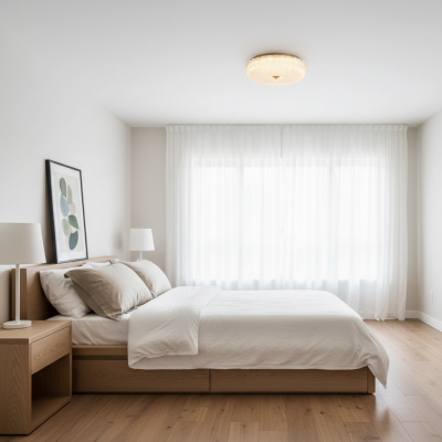 Caladri French Round Ripple LED Glass Ceiling Light