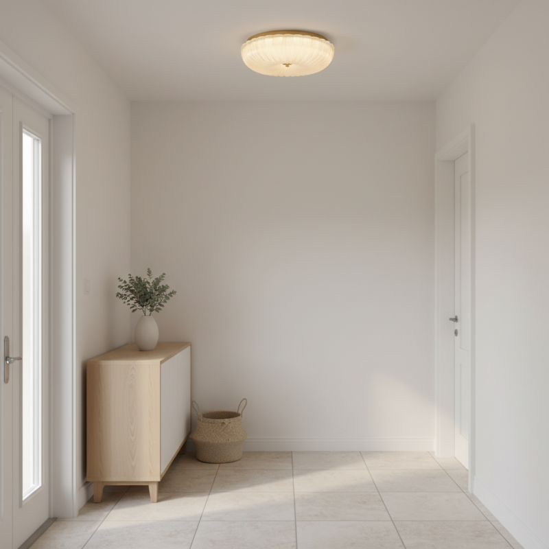 Caladri French Round Ripple LED Glass Ceiling Light