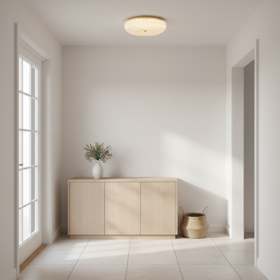 Caladri French Round Ripple LED Glass Ceiling Light