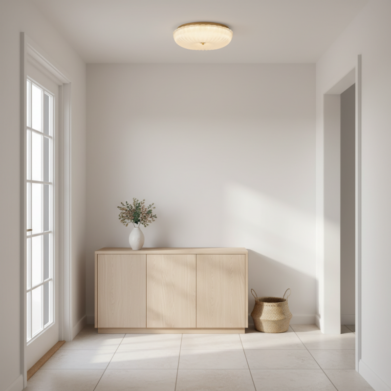 Caladri French Round Ripple LED Glass Ceiling Light