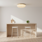 Caladri French Round Ripple LED Glass Ceiling Light