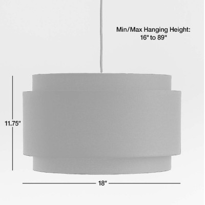 Virelai Modern Linen Double Drum Pendant Light