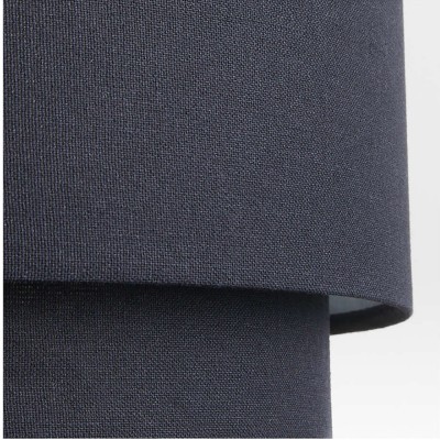 Virelai Modern Linen Double Drum Pendant Light