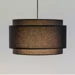 Virelai Modern Linen Double Drum Pendant Light