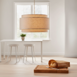 Virelai Modern Linen Double Drum Pendant Light