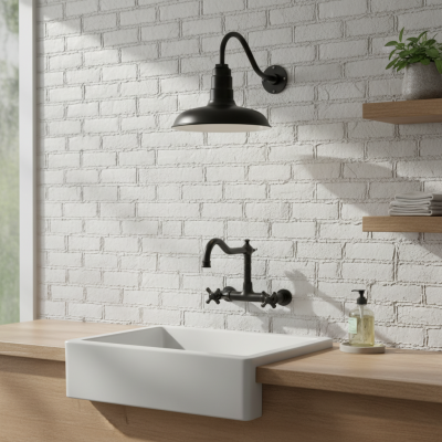 Elarion Industrial Gooseneck Exterior Wall Light