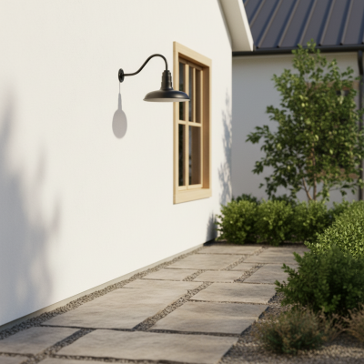 Elarion Industrial Gooseneck Exterior Wall Light