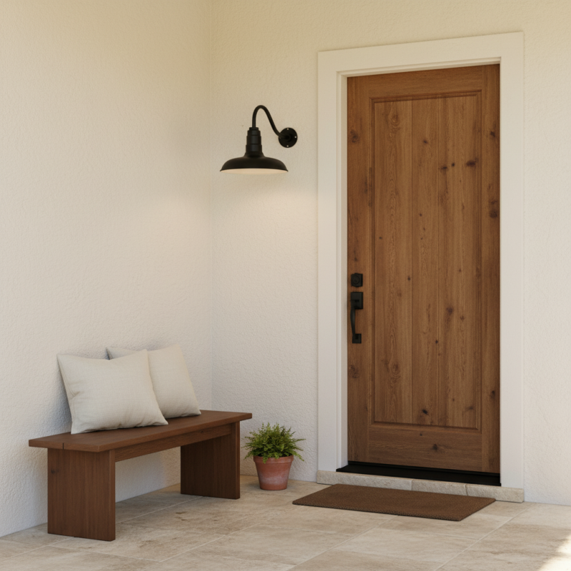 Elarion Industrial Gooseneck Exterior Wall Light