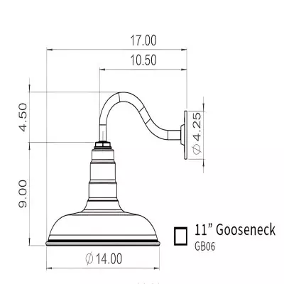 Elarion Industrial Gooseneck Exterior Wall Light