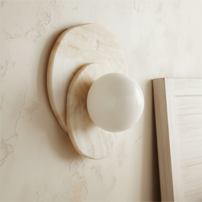 Persevyx Modern Marble Round Wall Sconces