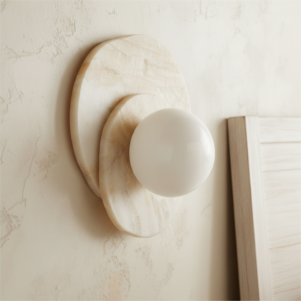 Persevyx Modern Marble Round Wall Sconces
