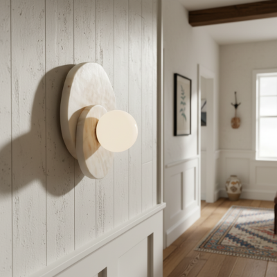 Persevyx Modern Marble Round Wall Sconces