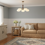 Obsidian Modern Bubble Brass Glass Persimmon Chandelier