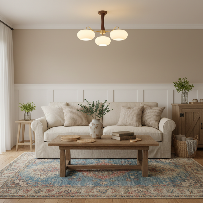 Obsidian Modern Bubble Brass Glass Persimmon Chandelier