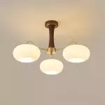 Obsidian Modern Bubble Brass Glass Persimmon Chandelier