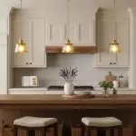 Seraphel Vintage 1-Light Glass Brass Pendant Light