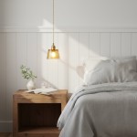 Seraphel Vintage 1-Light Glass Brass Pendant Light