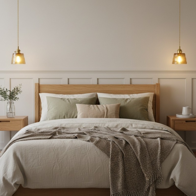 Seraphel Vintage 1-Light Glass Brass Pendant Light