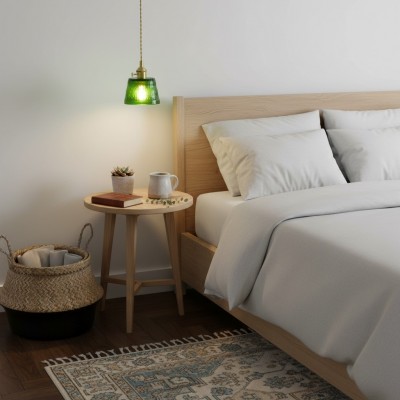 Seraphel Vintage 1-Light Glass Brass Pendant Light